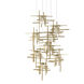 Tura 9 Light 29.6 inch Modern Brass Pendant Ceiling Light, Round