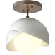 Brooklyn 1 Light 6 inch White and Ink Semi-Flush Ceiling Light