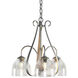 Sweeping Taper 3 Light 18.4 inch Vintage Platinum Chandelier Ceiling Light in Water