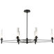 Truss 6 Light 49.5 inch Black Linear Chandelier Ceiling Light