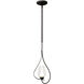 Flora 1 Light 7.6 inch Natural Iron Mini Pendant Ceiling Light in Seeded with Opal, Up Light