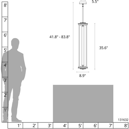 Athena LED 7.3 inch Soft Gold Pendant Lantern Ceiling Light, Large