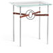 Equus 25.1 X 22 inch Sterling and Dark Smoke Side Table in Leather British Brown, Sterling/Dark Smoke