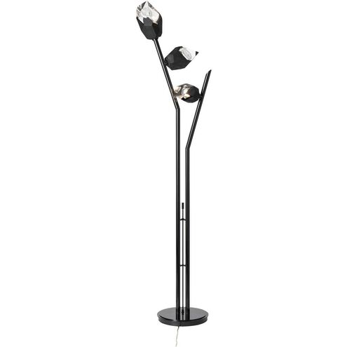 Chrysalis 74.4 inch 5 watt Ink Floor Lamp Portable Light in Black Crystal