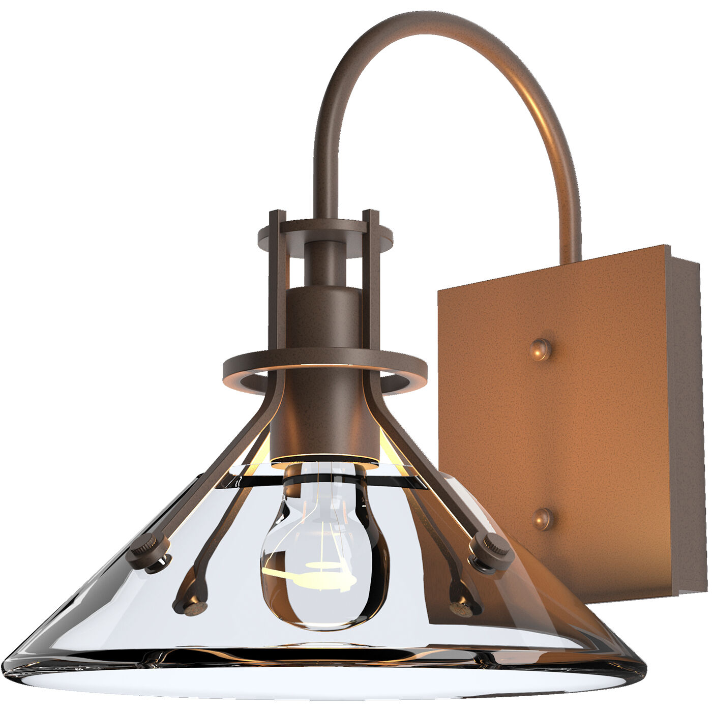 Henry 1 Light 10.5 inch Coastal Bronze Outdoor Sconce in Clear, Small