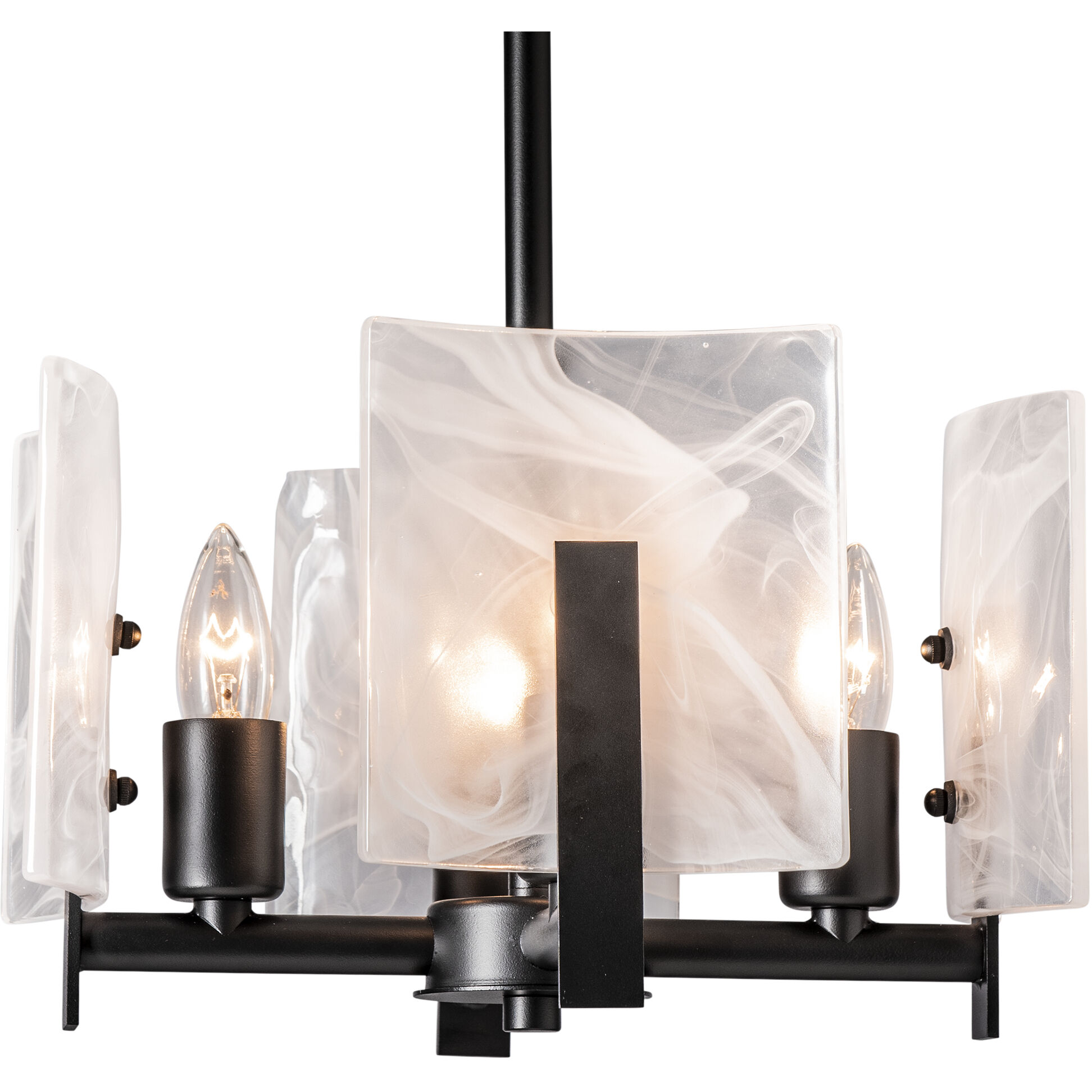 Arc 4 Light 13.5 inch Black Semi-Flush/Pendant Ceiling Light