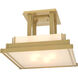 Steppe 4 Light 17.1 inch Modern Brass Semi-Flush Ceiling Light in White Art, Large