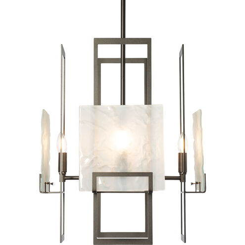 Geo 4 Light 20.9 inch Dark Smoke Pendant Ceiling Light in Clear