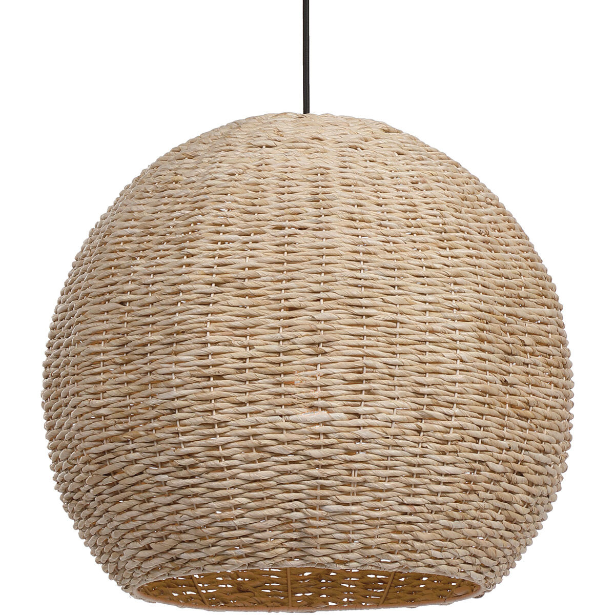 Seagrass 1 Light 24 inch Natural Woven Seagrass with Antique Brass Accents Pendant Ceiling Light