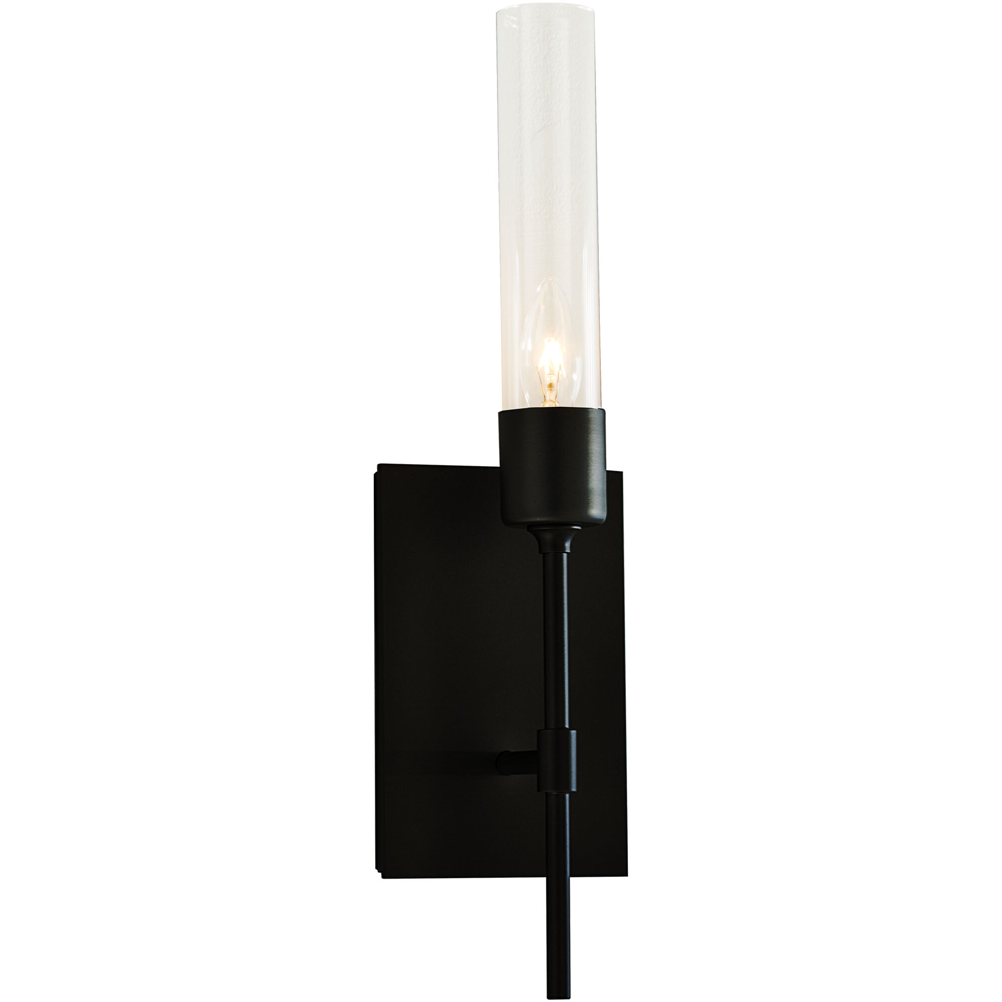 Vela 1 Light 4.5 inch Black ADA Sconce Wall Light in Clear