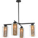 Polaris 4 Light 32.2 inch Coastal Black and Coastal Gold Outdoor Pendant in Coastal Black/Coastal Gold