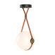 Derby LED 14.9 inch Black and Antique Brass Pendant Ceiling Light in Leather Chestnut/Non-Branded Plate, Black/Antique Brass, Large