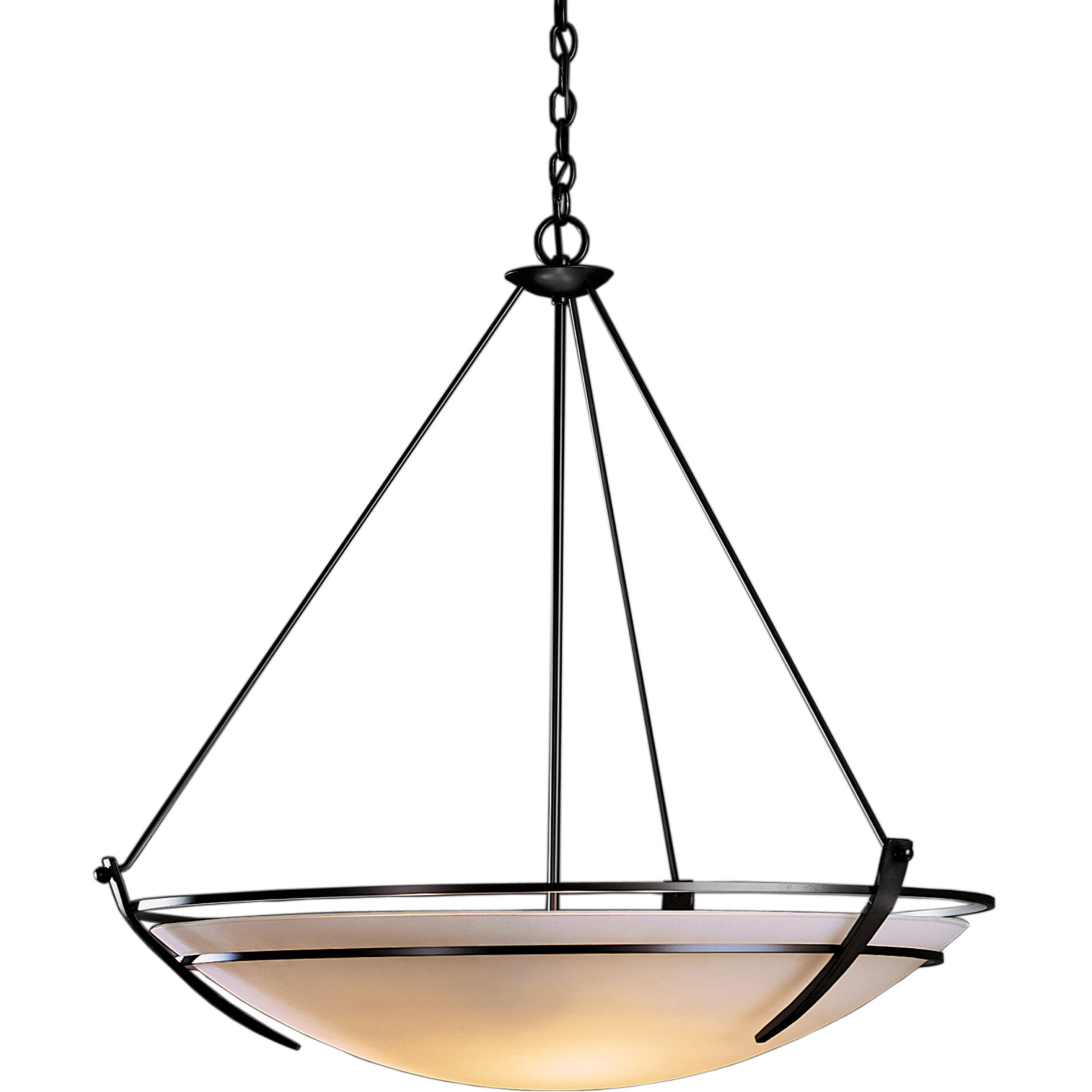 Presidio Tryne 3 Light 35.1 inch Black Large Scale Pendant Ceiling Light in Opal, Large Scale