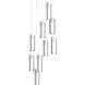 Exos Glass 9 Light 20.5 inch Black Pendant Ceiling Light in Opal, Long