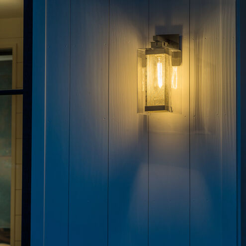 Polaris 1 Light 16.4 inch Coastal Black and Coastal Silver Outdoor Sconce, Large