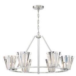 Ricca 6 Light 37.75 inch Chrome Chandelier Ceiling Light