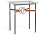 Equus 25.1 X 22 inch Black and Modern Brass Side Table in Leather Chestnut, Black/Modern Brass