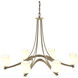 Ribbon 6 Light 38.5 inch Soft Gold Chandelier Ceiling Light, Oval