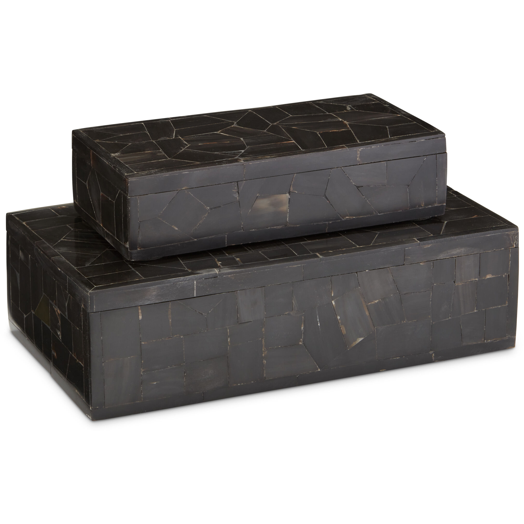 Black Bone 10.75 inch Black Boxes, Set of 2