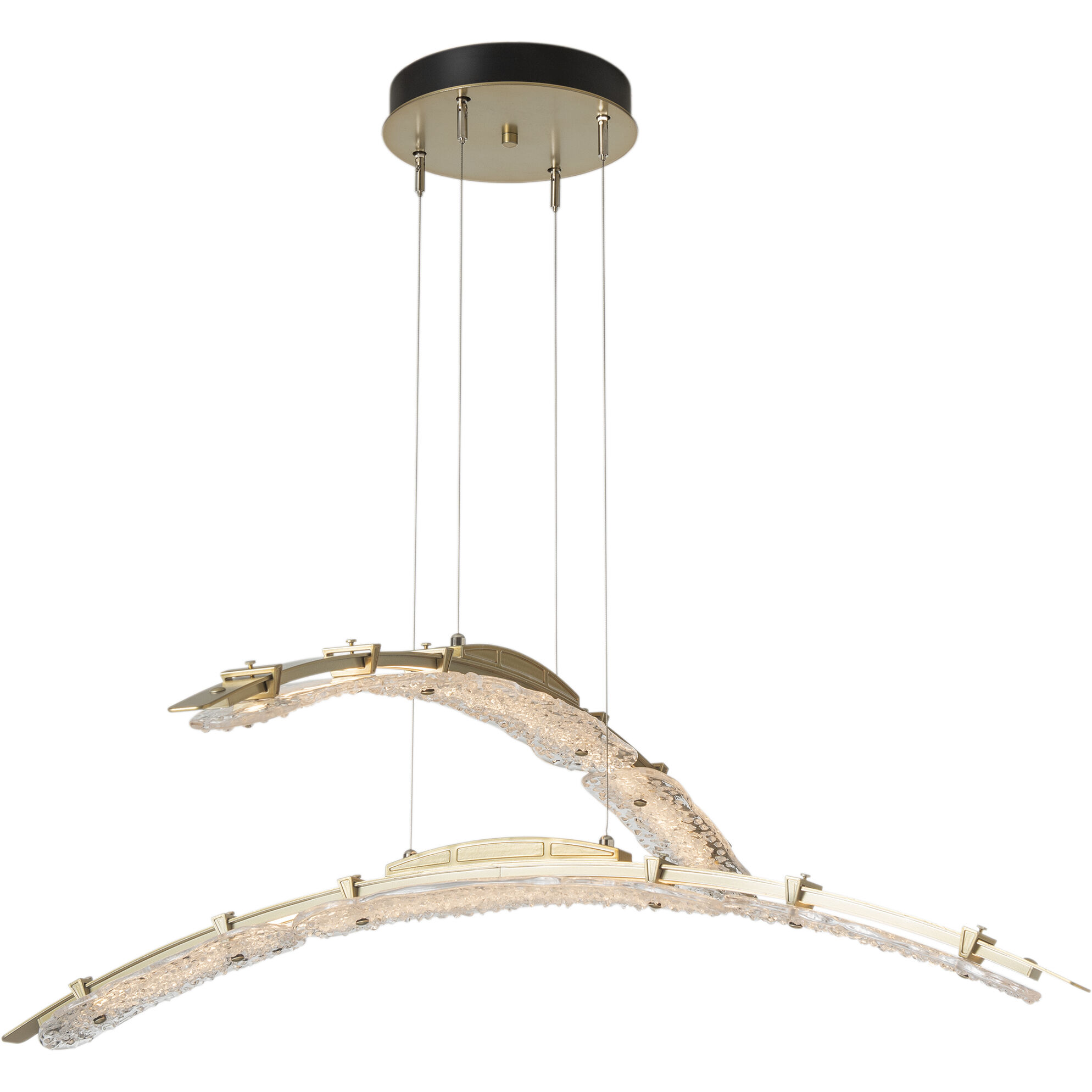 Glissade LED 43.5 inch Modern Brass Double Pendant Ceiling Light, Large