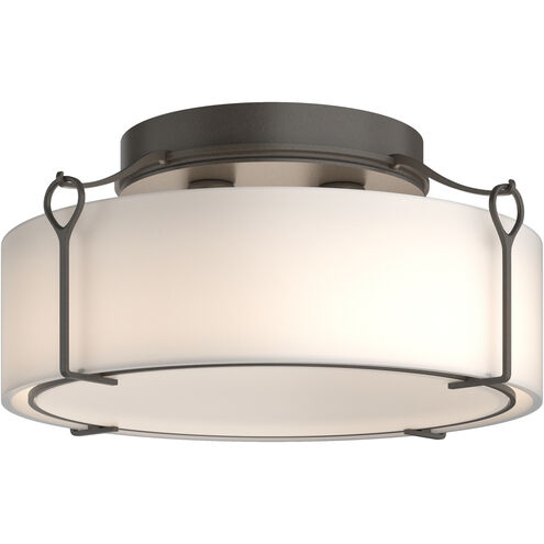 Bow 4 Light 19.6 inch Dark Smoke Semi-Flush Ceiling Light in Opal, Large