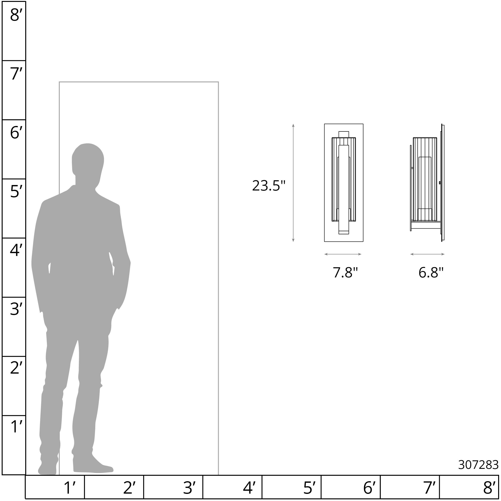 Vertical Bar 1 Light 23.5 inch Coastal Oil Rubbed Bronze Outdoor Sconce, Large
