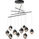 Chrysalis 10 Light 37.2 inch Dark Smoke Mobile Pendant Ceiling Light in White Crystal, Small