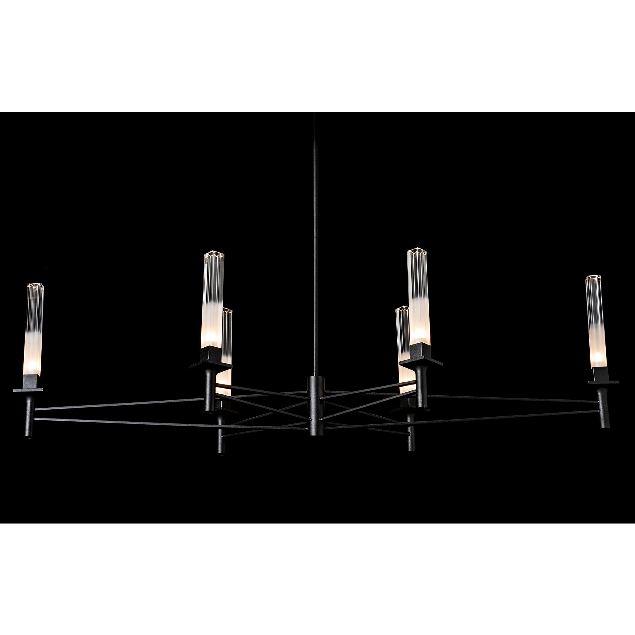 Truss 6 Light 49.5 inch Black Linear Chandelier Ceiling Light