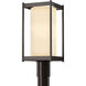 Cela 1 Light 18.6 inch Coastal Bronze Outdoor Post Light in Opal