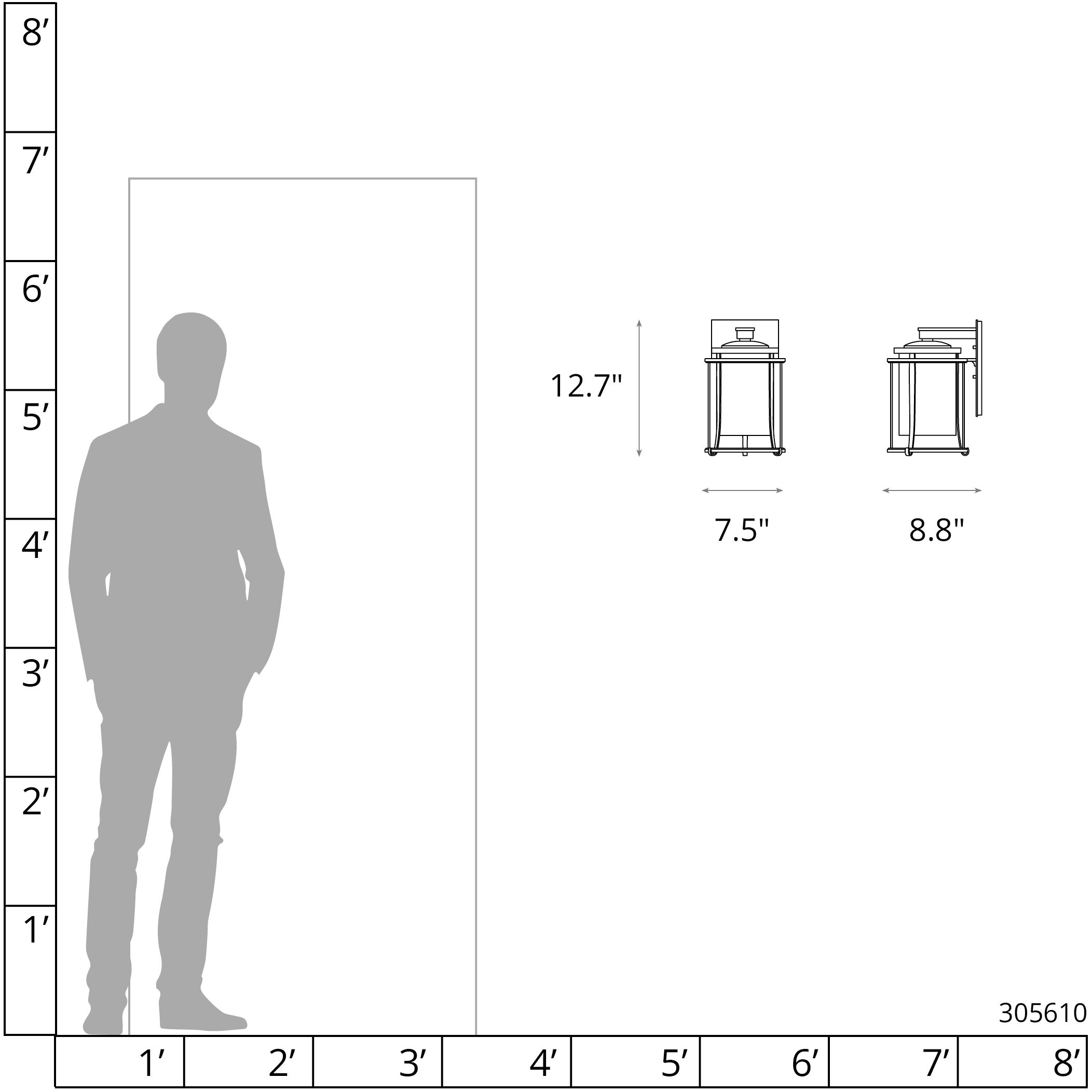 Meridian 1 Light 12.7 inch Coastal Black Outdoor Sconce