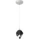 Chrysalis 1 Light 5.5 inch White Mini Pendant Ceiling Light in Black Crystal, Small