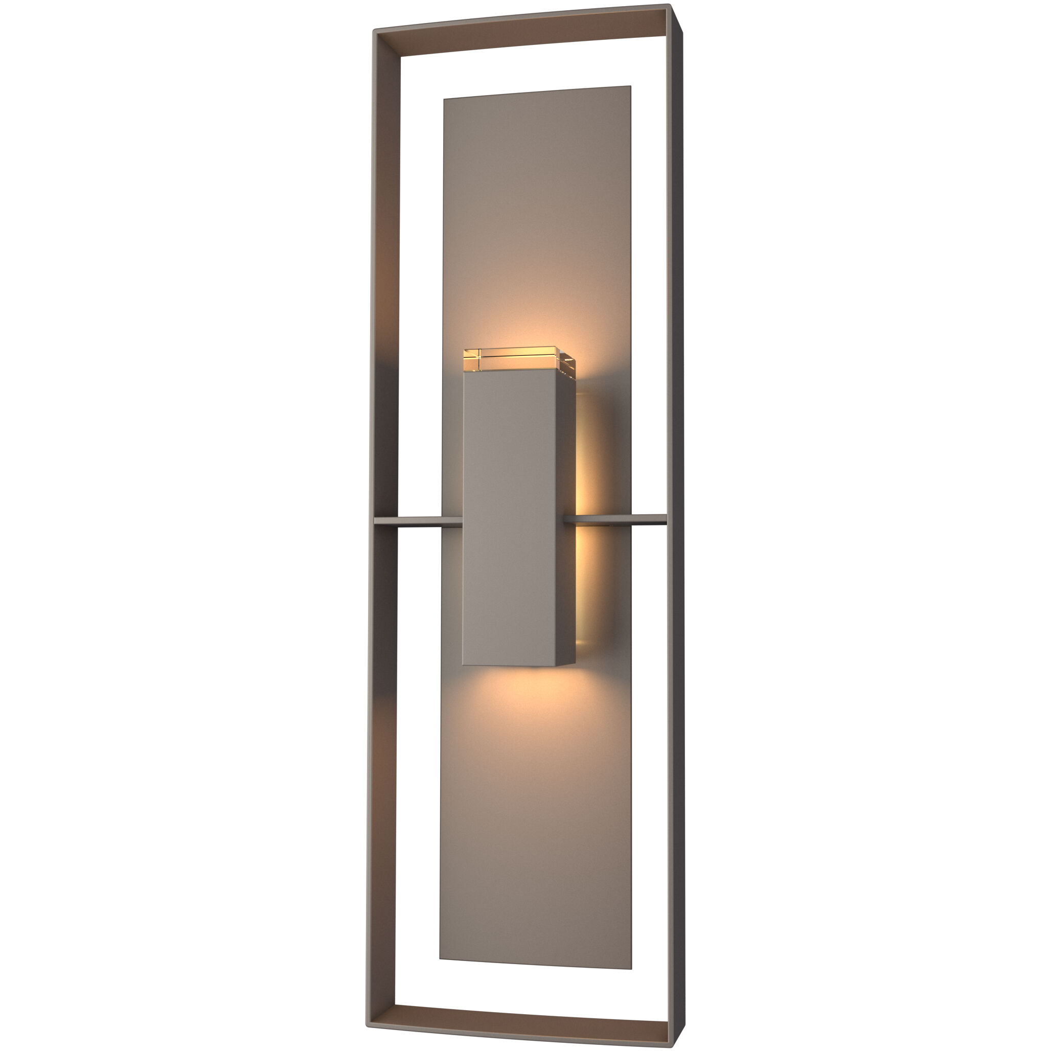 Shadow Box 2 Light 34 inch Coastal Dark Smoke and Coastal Dark Smoke Outdoor Sconce, Tall