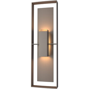 Shadow Box 2 Light 34 inch Coastal Dark Smoke and Coastal Dark Smoke Outdoor Sconce, Tall