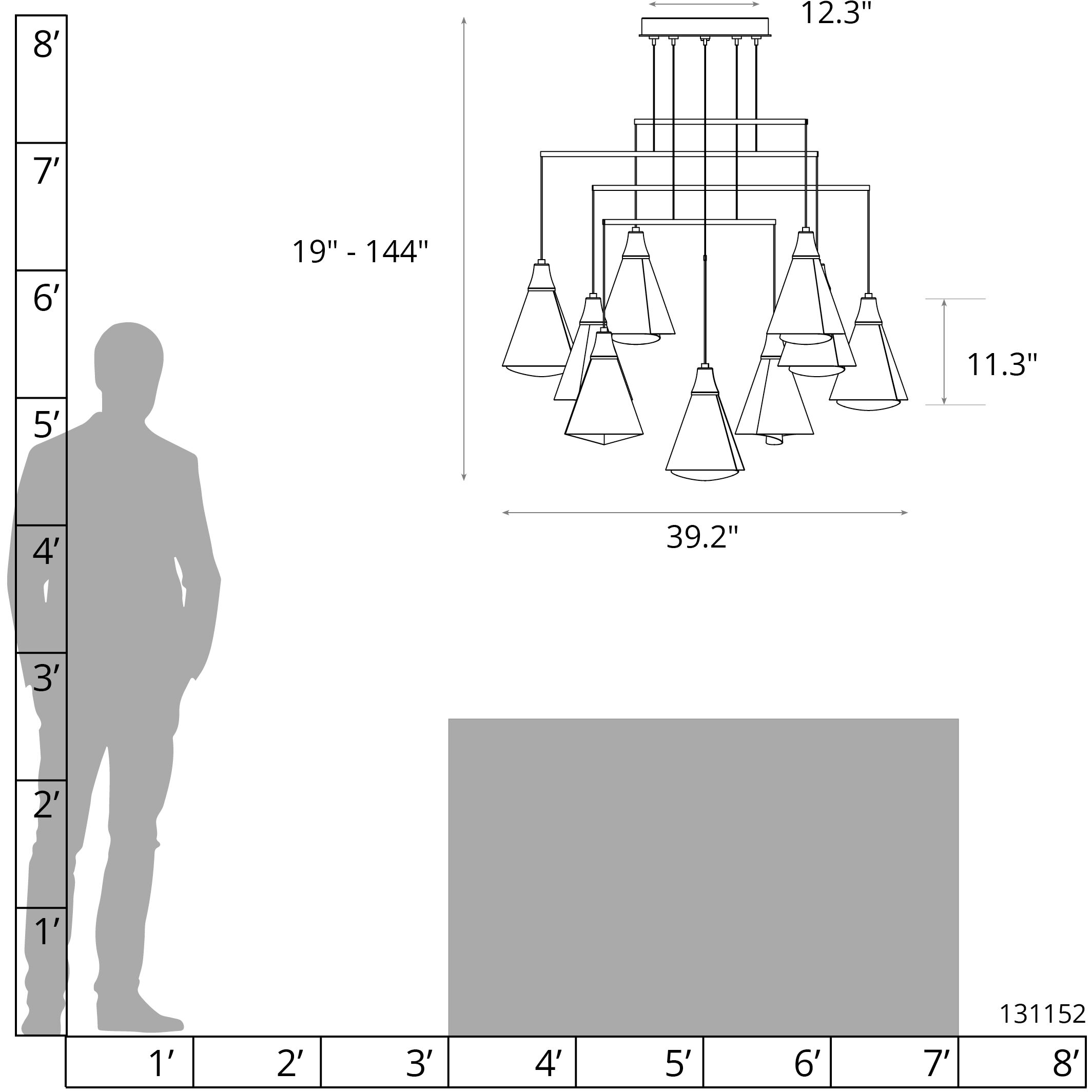 Mobius 10 Light 39.2 inch Bronze Mobile Pendant Ceiling Light