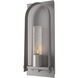 Triomphe 1 Light 27.2 inch Coastal Burnished Steel Outdoor Sconce in Seeded Clear, Large