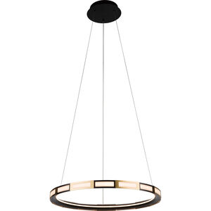Equator LED 24 inch Matte Black and Satin Gold Pendant Ceiling Light
