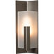 Summit 1 Light 18.7 inch Coastal Dark Smoke Outdoor Sconce in Frosted, Small