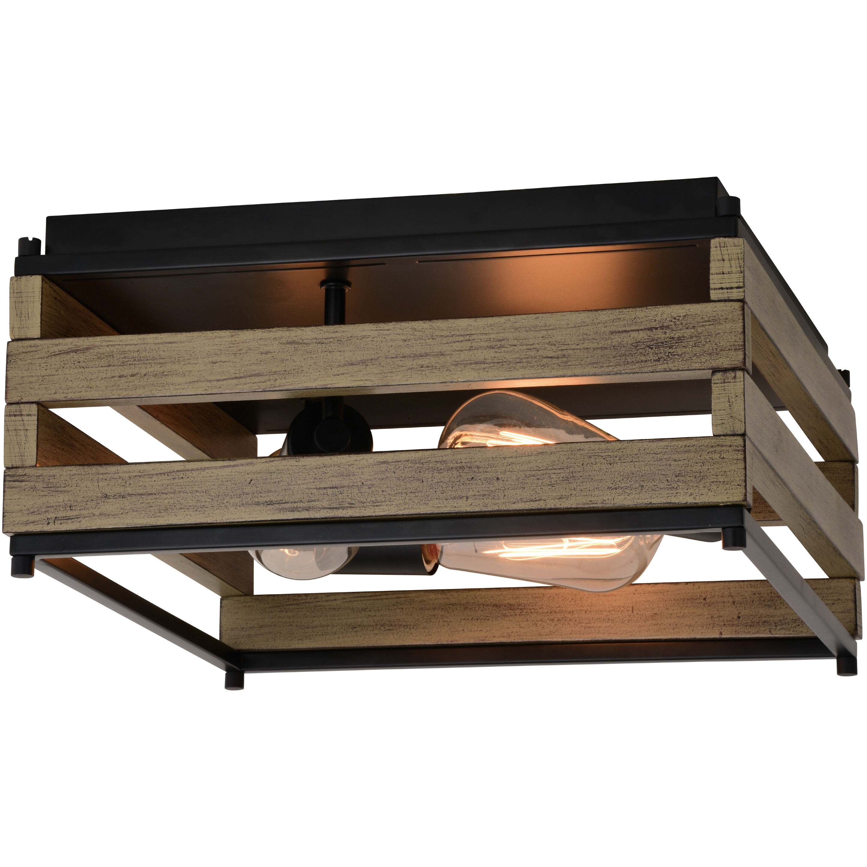 Ravenswood LED 13 inch Matte Black and Burnished Maple Flush Mount Ceiling Light