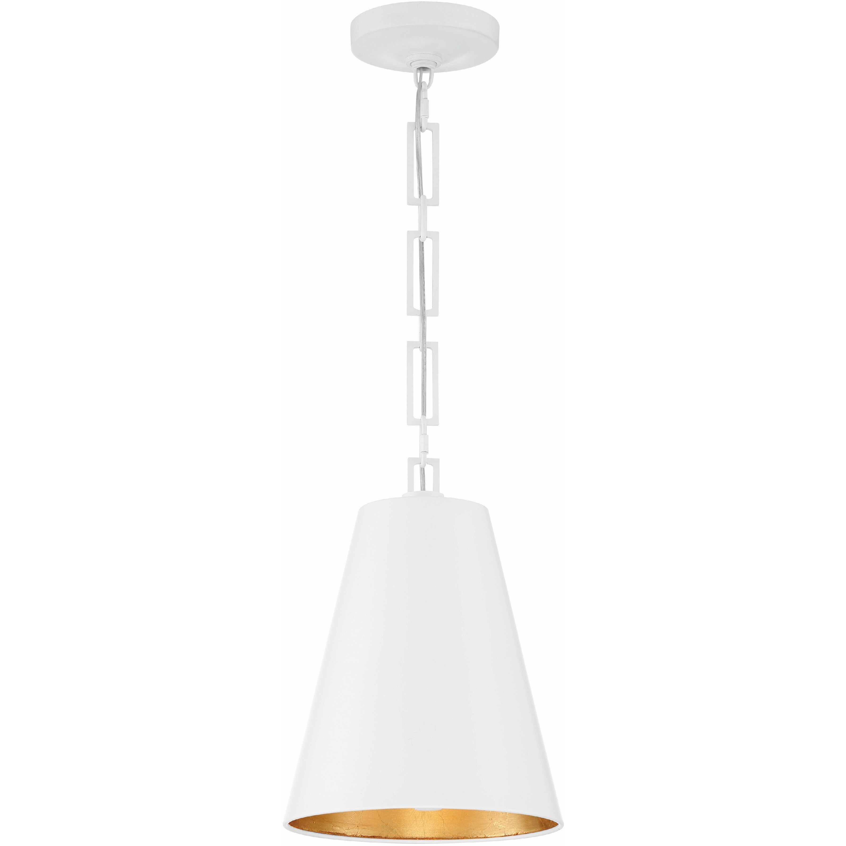 Alston 2 Light 10 inch Matte White and Antique Gold Mini Pendant Ceiling Light