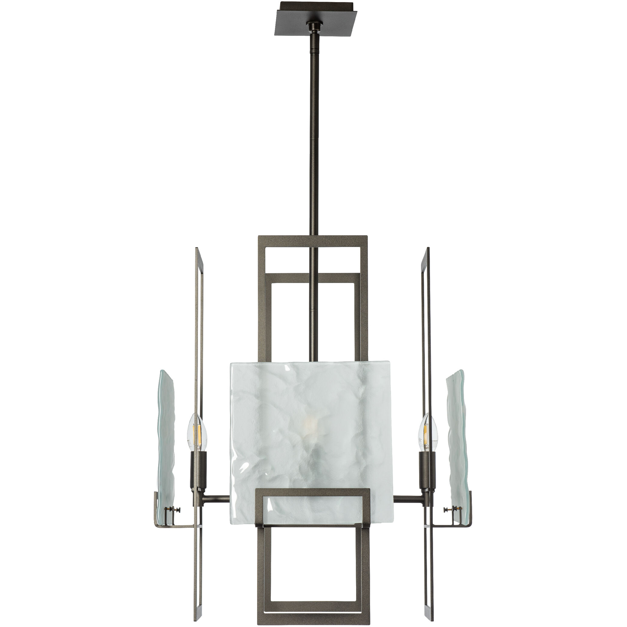 Geo 4 Light 20.9 inch Oil Rubbed Bronze Pendant Ceiling Light in Frosted