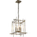 Tura 4 Light 16.9 inch Modern Brass Chandelier Ceiling Light, Small