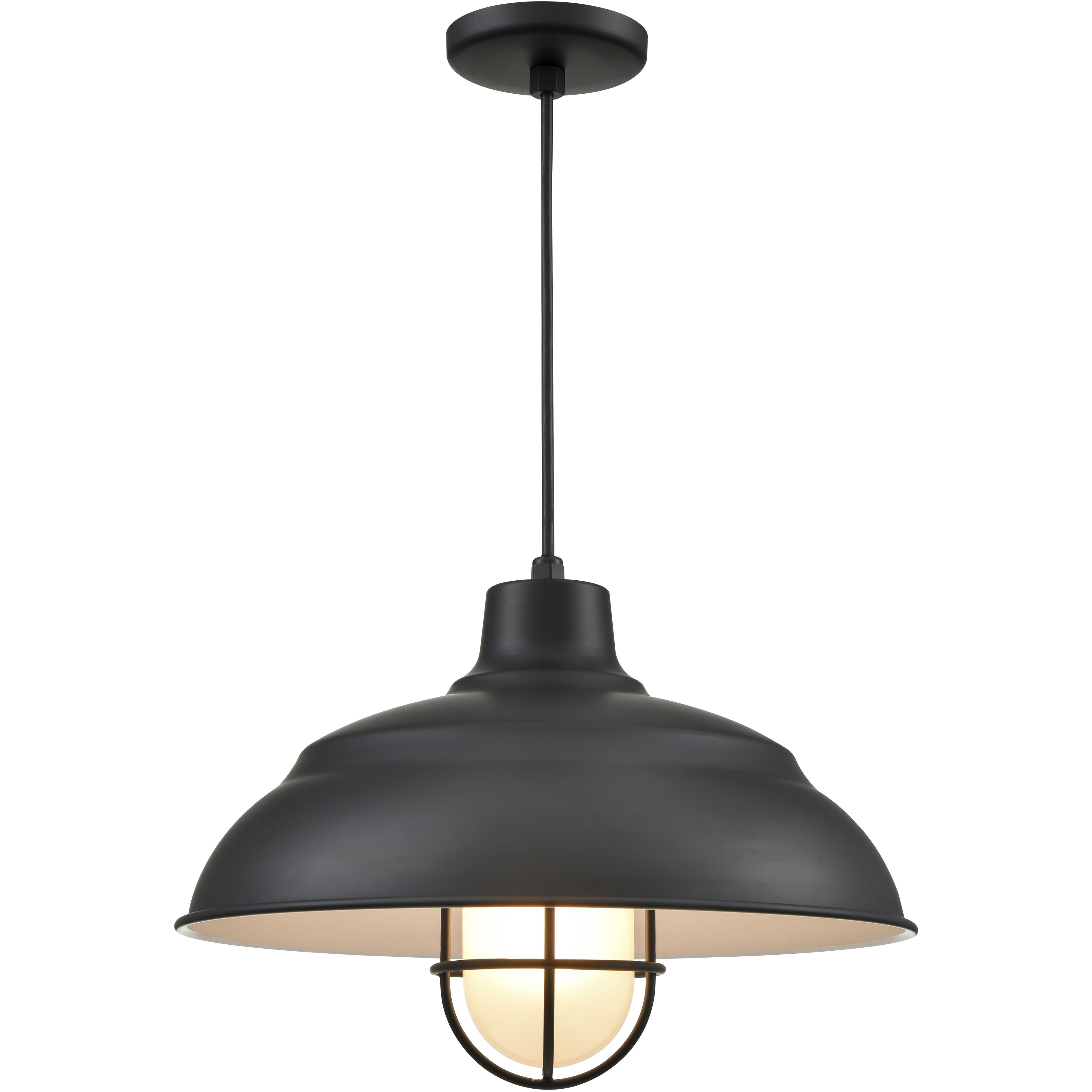 R-Series 1 Light 17 inch Satin Black Outdoor Pendant