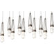 Link 10 Light 44.5 inch Dark Smoke Pendant Ceiling Light in Clear with White Threading, Long