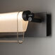 Draped Glass LED 26 inch Black Bath Bar Wall Light