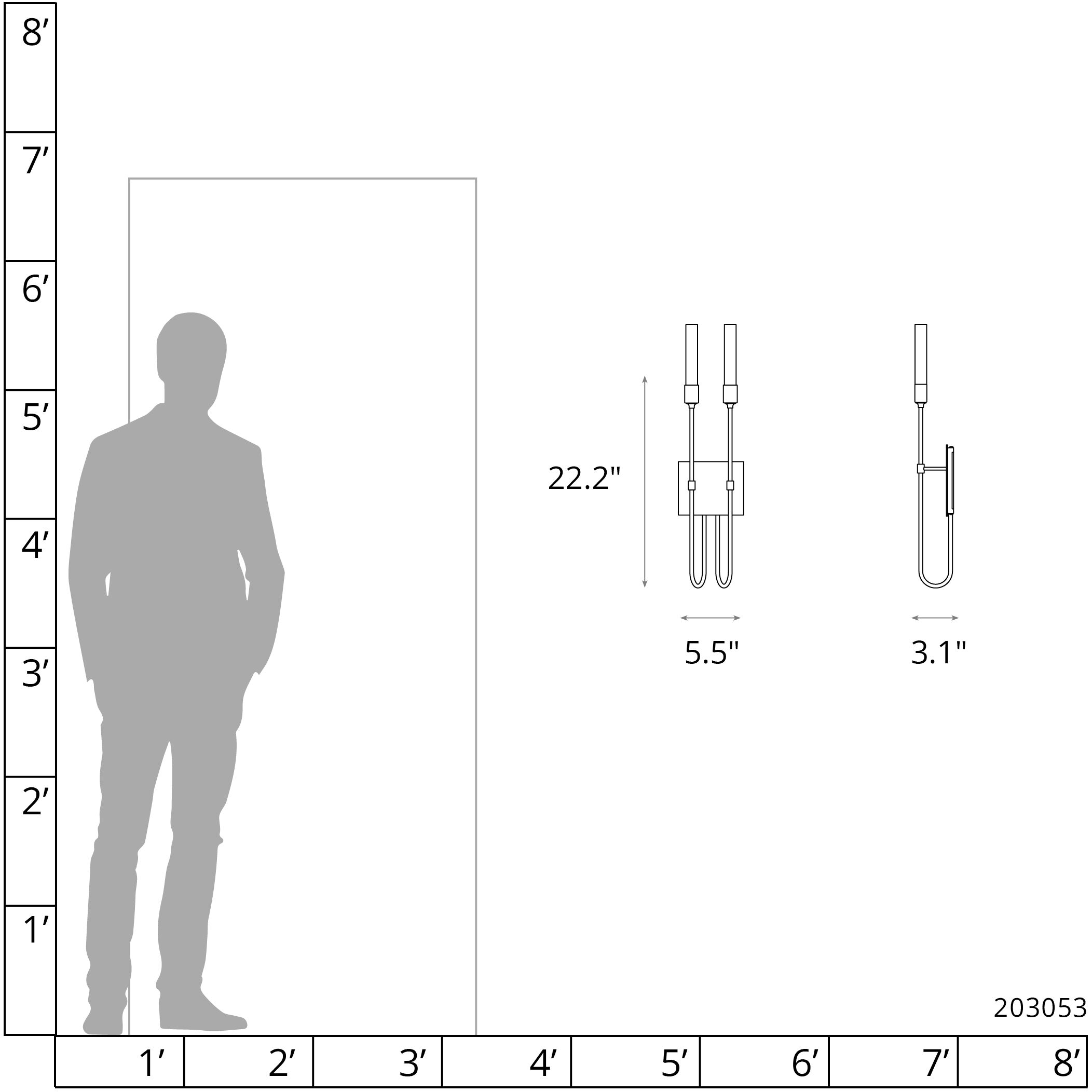 Lisse 2 Light 5.5 inch Oil Rubbed Bronze ADA Sconce Wall Light