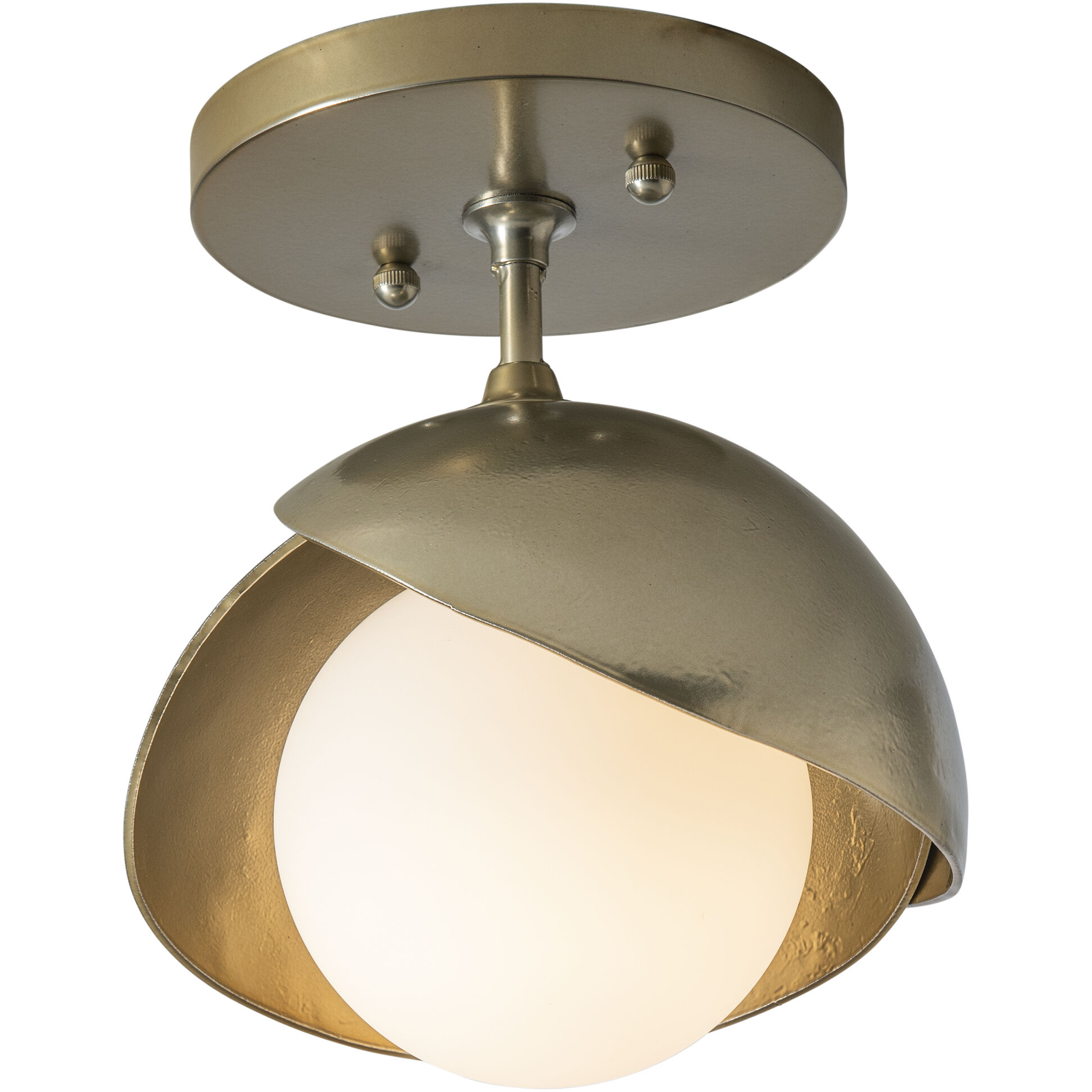 Brooklyn 1 Light 6 inch Modern Brass and Modern Brass Semi-Flush Ceiling Light