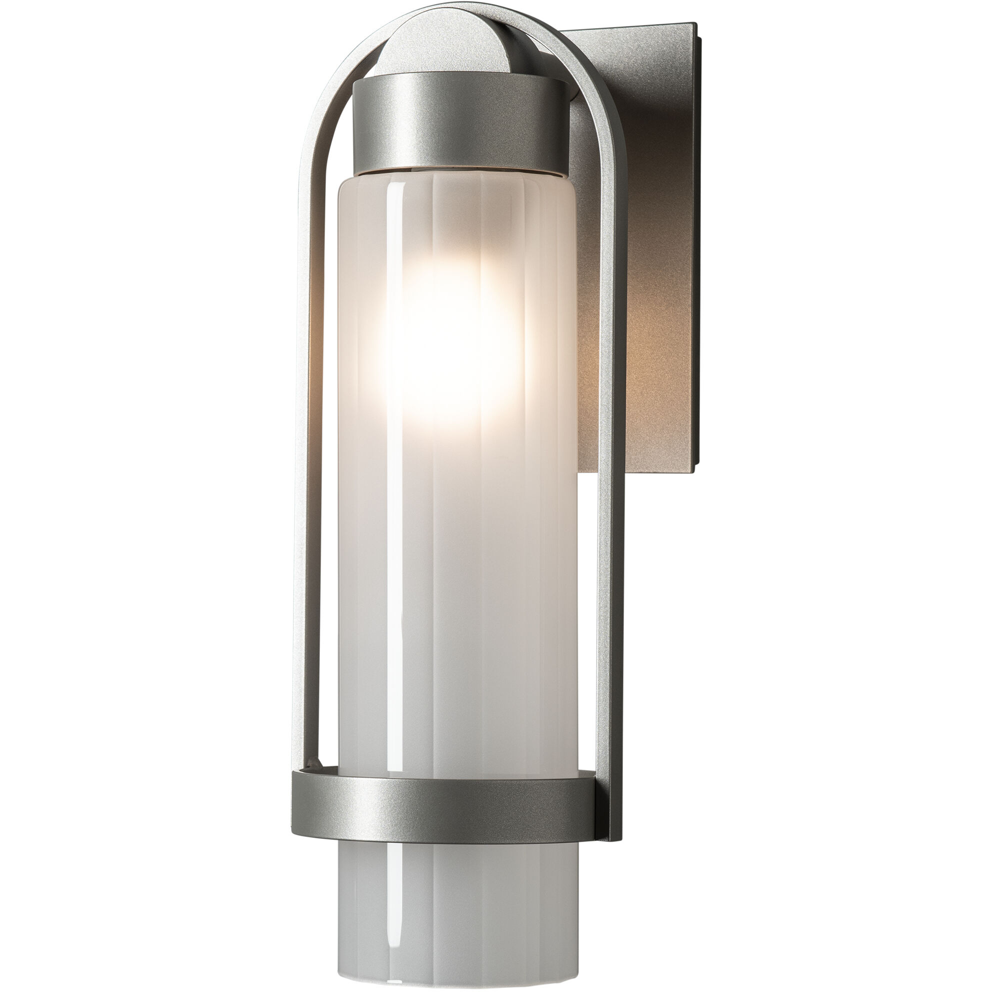 Alcove 1 Light 15.8 inch Coastal Burnished Steel Outdoor Sconce in Frosted, Small