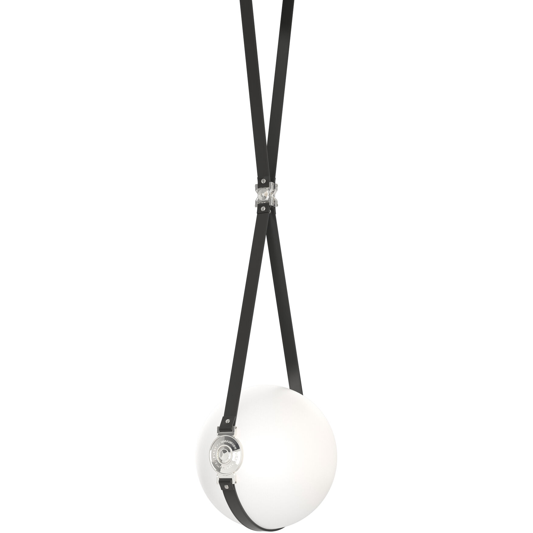 Derby LED 10.9 inch Black and Polished Nickel Pendant Ceiling Light in Leather Black/Hubbardton forge Branded Plate, Black/Polished Nickel, Small