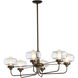 Nola 6 Light 42.4 inch Bronze Pendant Ceiling Light in Frosted