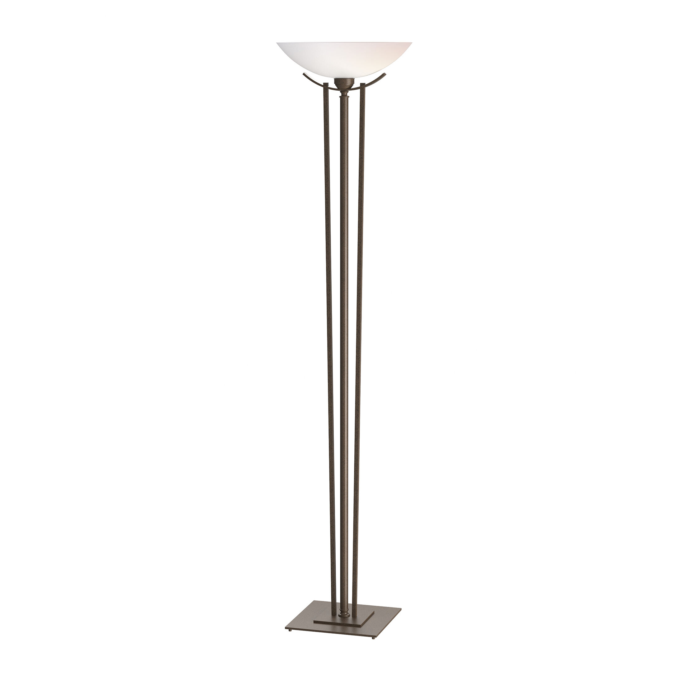 Taper 71 inch 150 watt Bronze Torchiere Portable Light in Opal